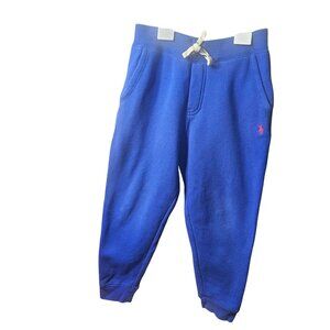 Polo Ralph Lauren Kids Blue Fleece Jogger Sweatpants Size 7 With Drawstring Wais